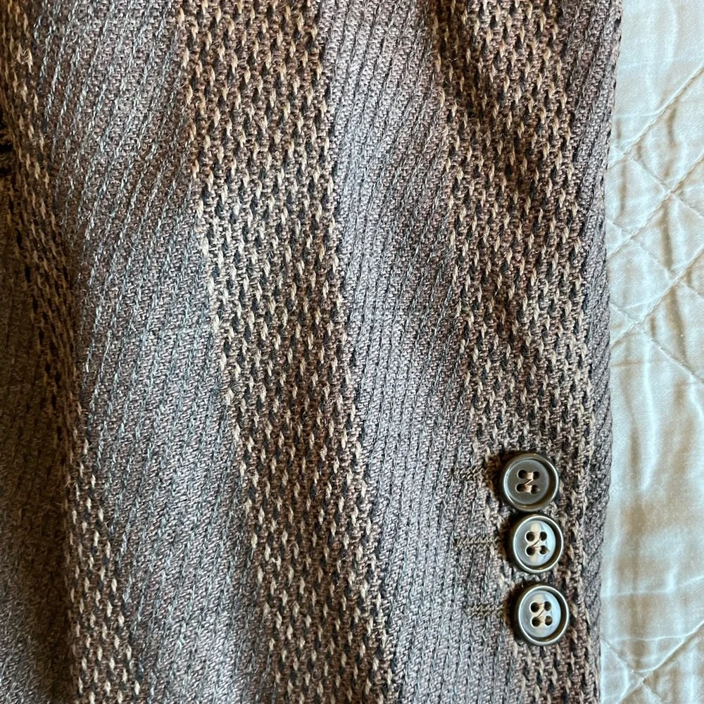 MANI by GIORGIO ARMANI Made in Italy Vintage Textured Stripe Wool Jacket 42 L‎